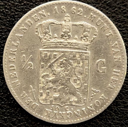 zilveren halve Gulden Willem III
