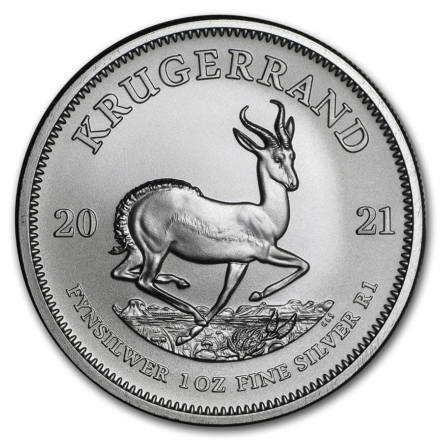 Krugerrand 1 oz 2021 met jaartal 101munten Zilveren Krugerrand 1 oz 2021