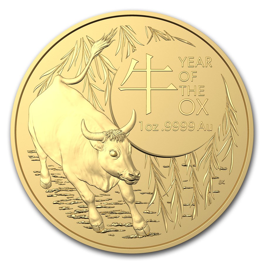 Gouden Ox RAM 1 oz 2021 front 101munten Gouden Ox 1 oz 2021 RAM (Royal Australian Mint) Oplage van 5.000 in 2021
