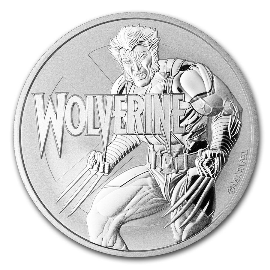 Tuvalu Marvel Wolverine 1 oz 2021 voorkant 101munten Tuvalu Marvel Wolverine 1 oz 2021 voorkant 101munten