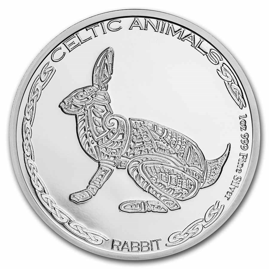 Chad Celtic Animals 1 oz 2021 Rabbit voorkant 101munten rabbit