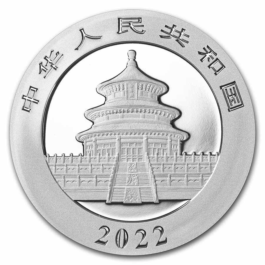 China Panda 30 gram 2022 achterkant 101munten China Panda 30 gram 2022 achterkant 101munten