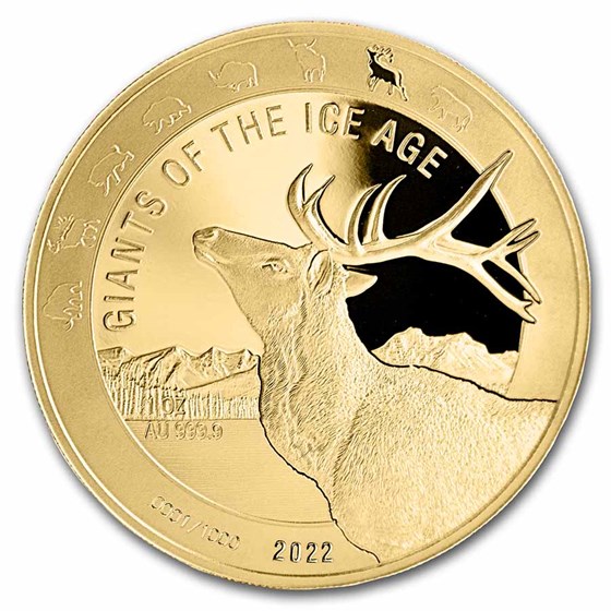 Ghana Giants of the Ice Age Reindeer 1 oz 2022