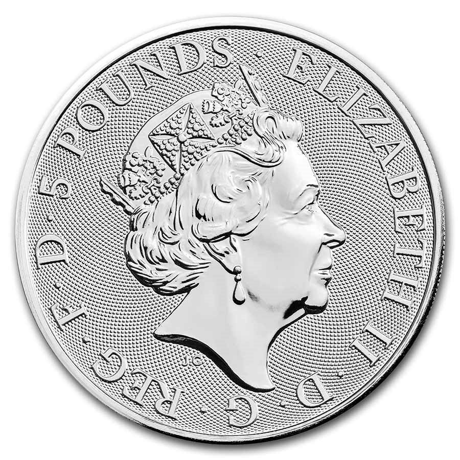 Tudor Beast 2 oz Lion of Englans 2022 achterkant 101munten Tudor Beast 2 oz Lion of Englans 2022 achterkant 101munten