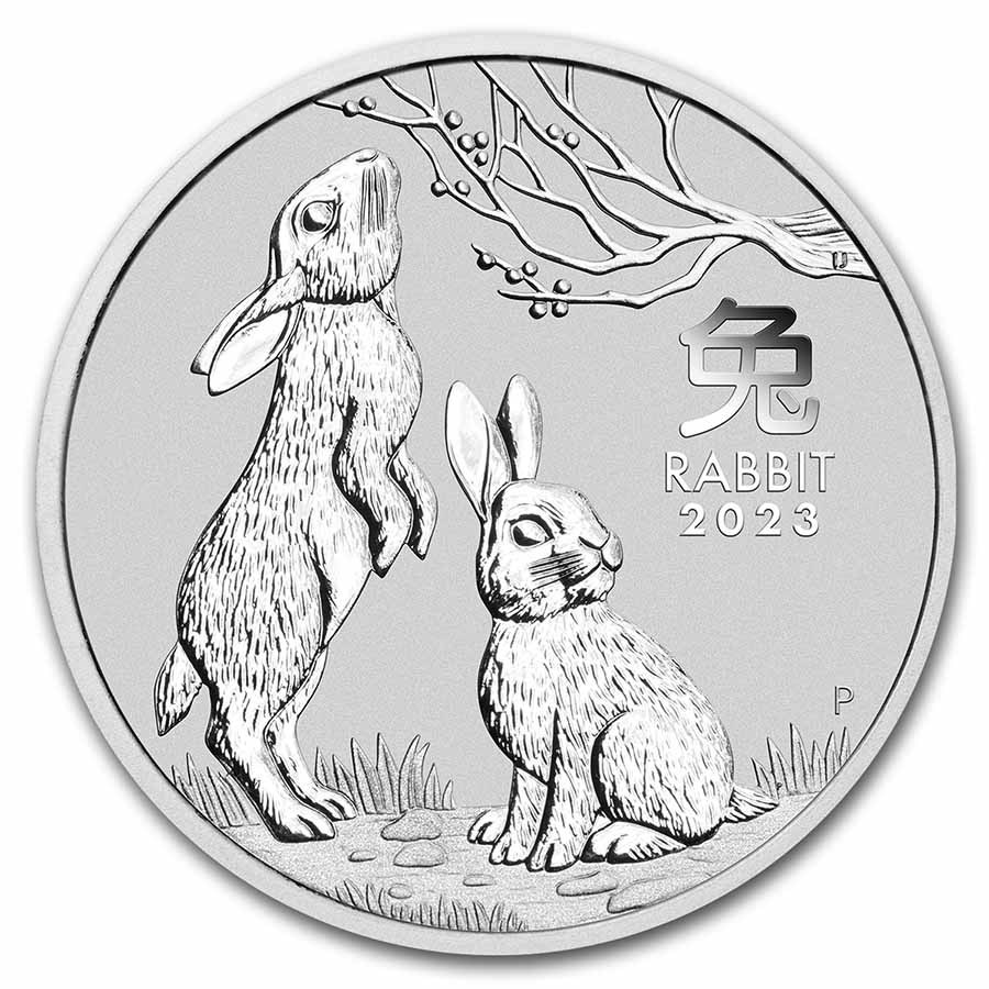 LIII 1oz zilver rabbit 2023 101muntennl front Year of the Rabbit