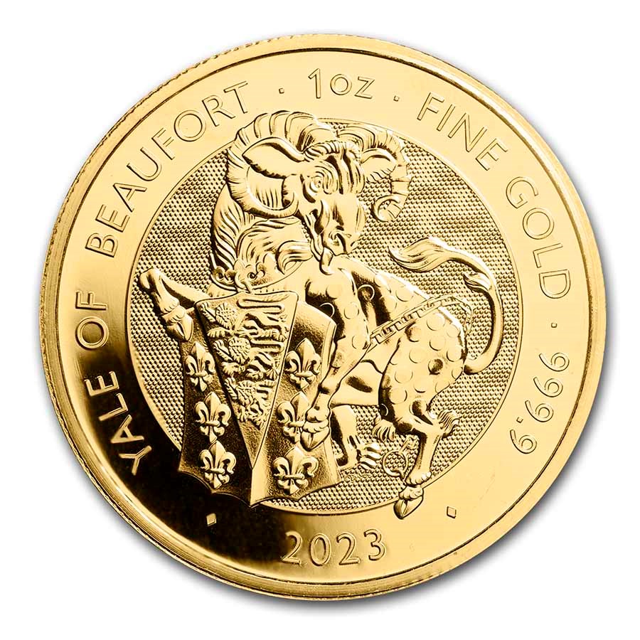 tudor yale of beaufort 1 oz goud 101muntennl front Gouden Tudor Beast Yale of Beaufort 1 oz 2023