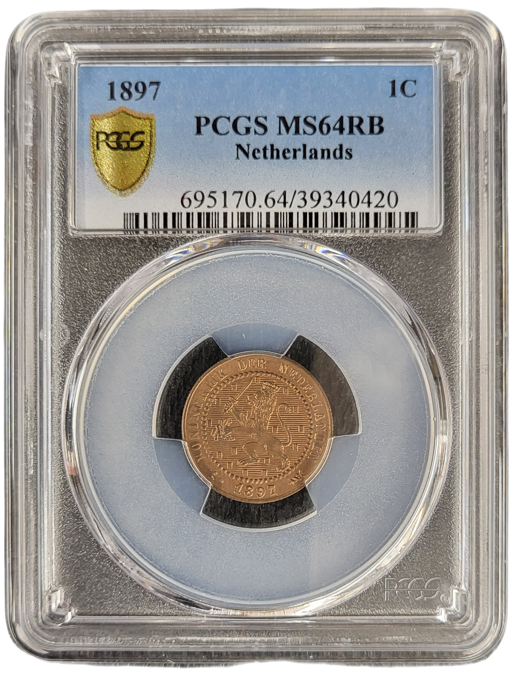 1 ct 1897 MS64 RB PCGS 1 cent 1897 Mint State 64 PCGS Red Brown kwaliteit
