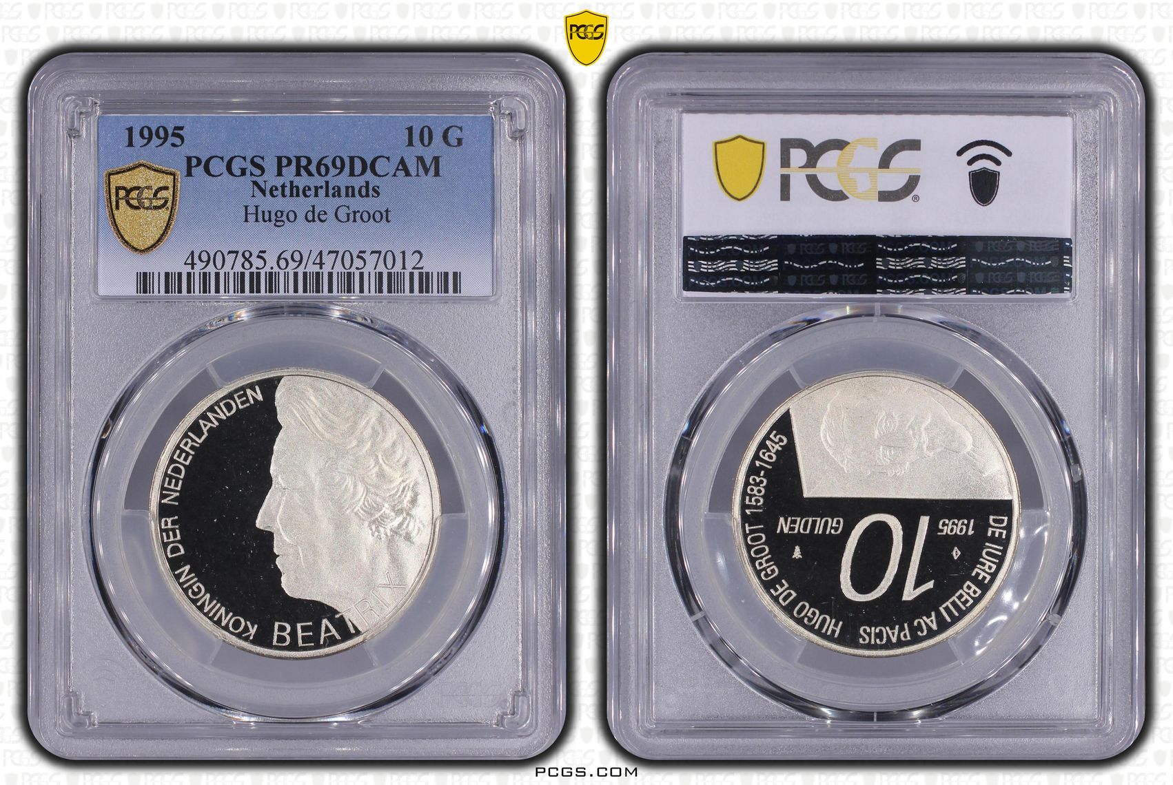 10 gulden 1995 PR69DCAM Hugo de Groot PCGS 10 gulden 1995 PR69DCAM Hugo de Groot PCGS