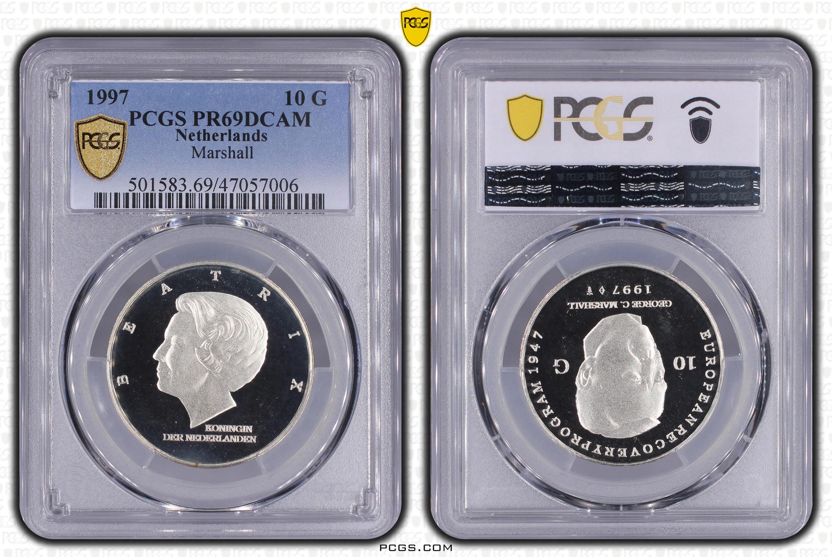 10 gulden 1997 PR69DCAM Marshall PCGS 10 gulden 1997 PR69DCAM Marshall PCGS