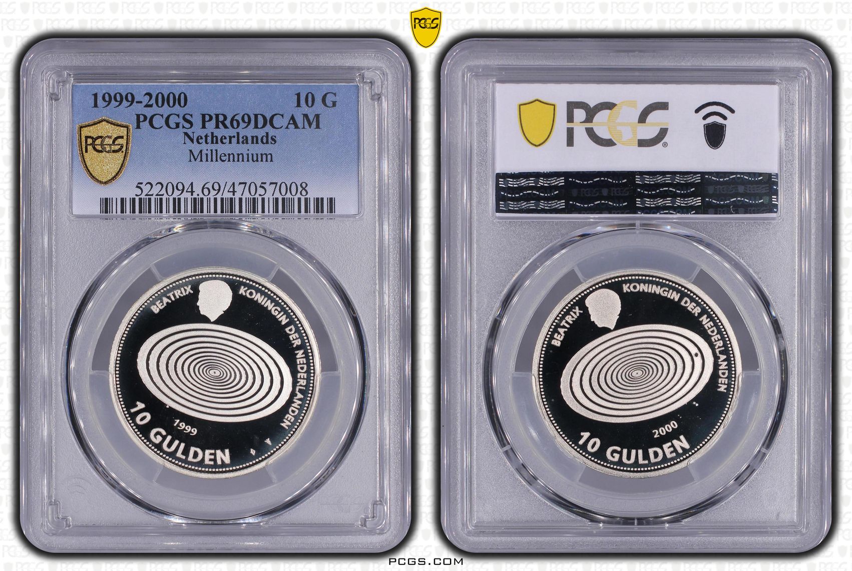 10 gulden 1999 PR69DCAM Millennium PCGS Serie 10 gulden 1994/1999 Proof (5 stuks) PR69DCAM PCGS gecertificeerd