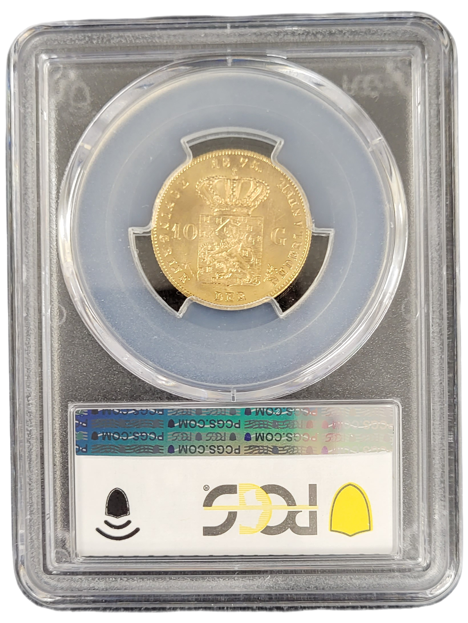 Gouden 10G 1875PCGS MS64 back Gouden 10G 1875PCGS MS64 back