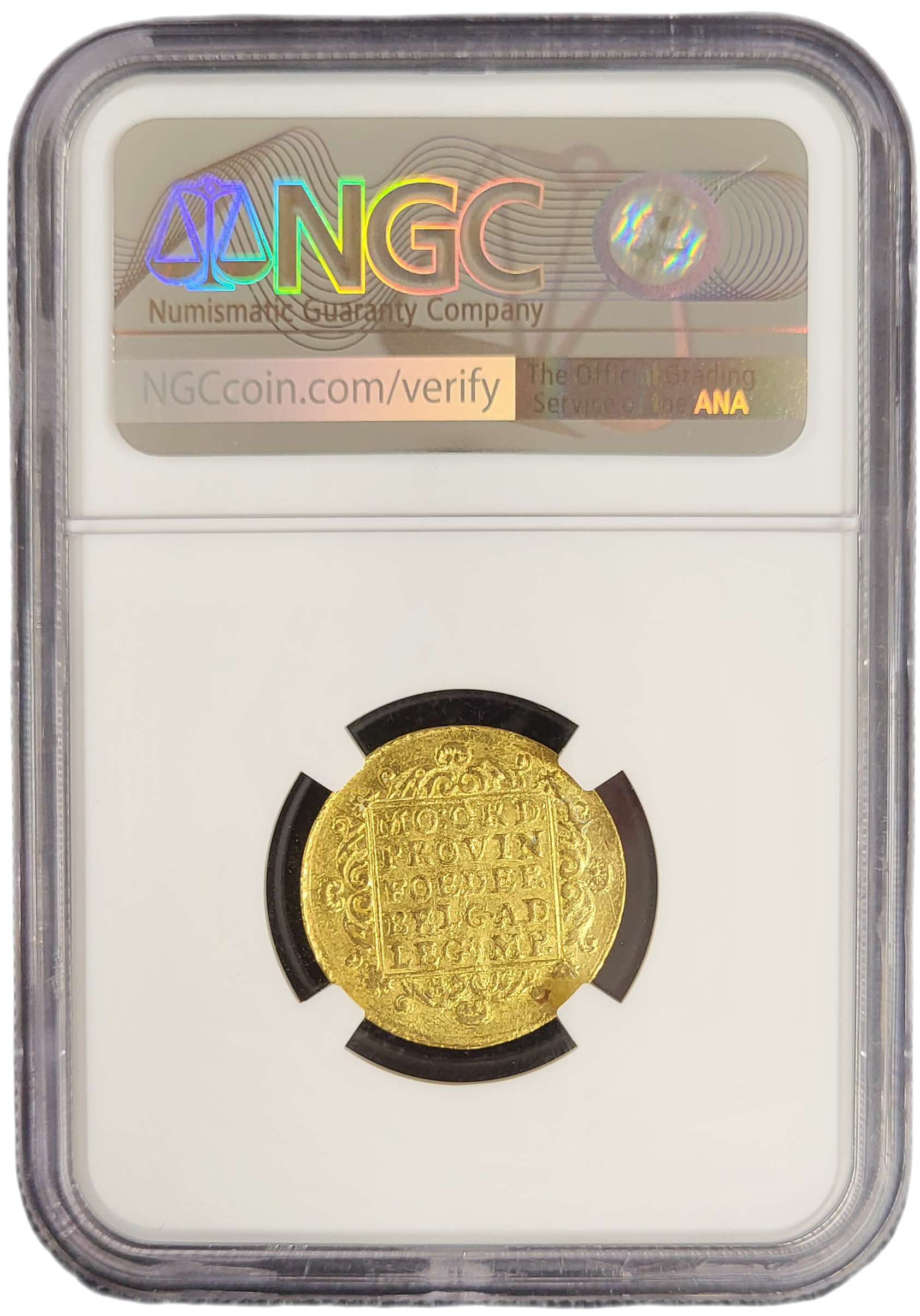 Provincie Holland Gouden Dukaat 1781 MS60 NGC-back Provincie Holland Gouden Dukaat 1781 MS60 NGC back