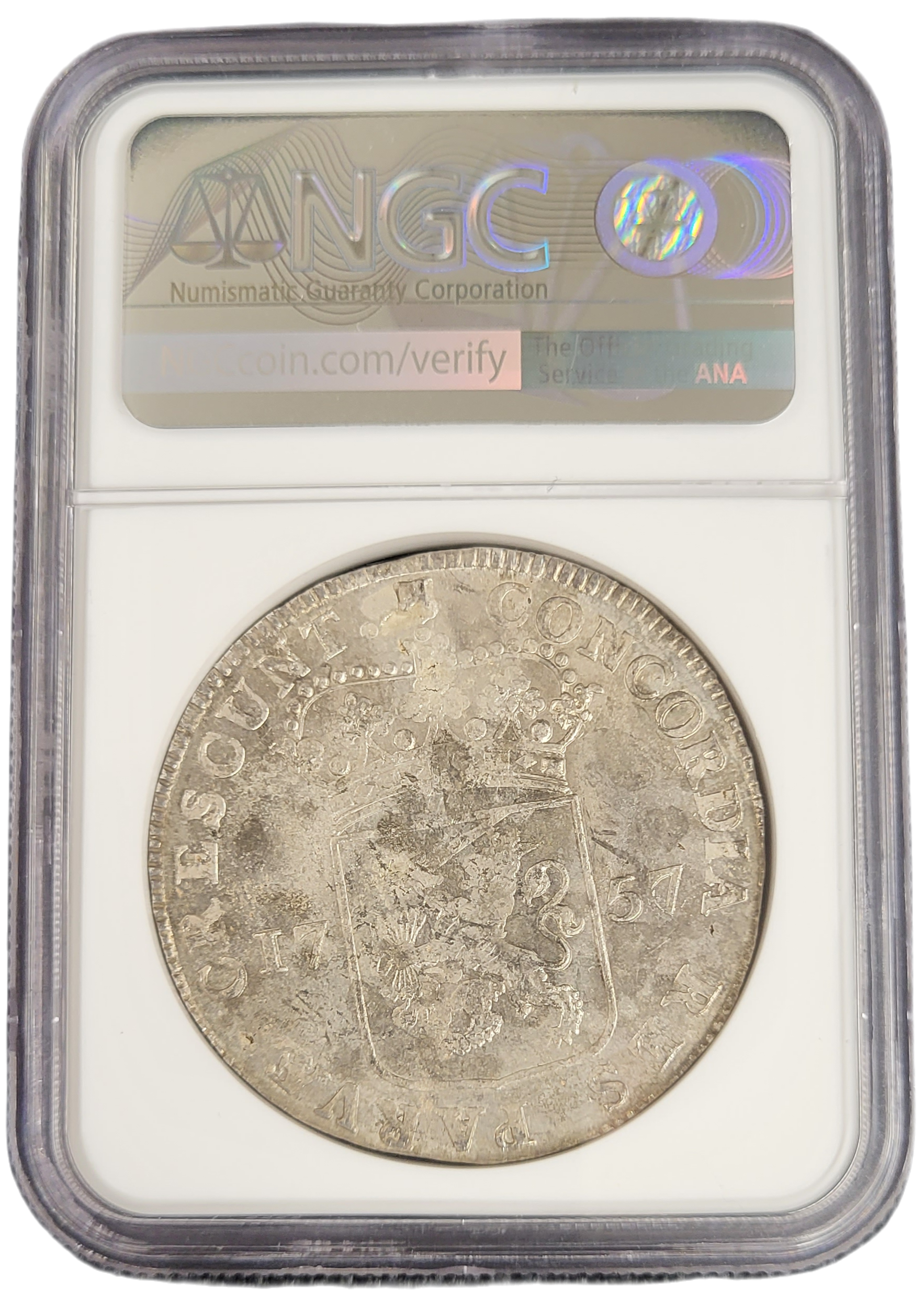 Provincie Utrecht Zilveren Dukaat 1757-back Provincie Utrecht Zilveren Dukaat 1757 back