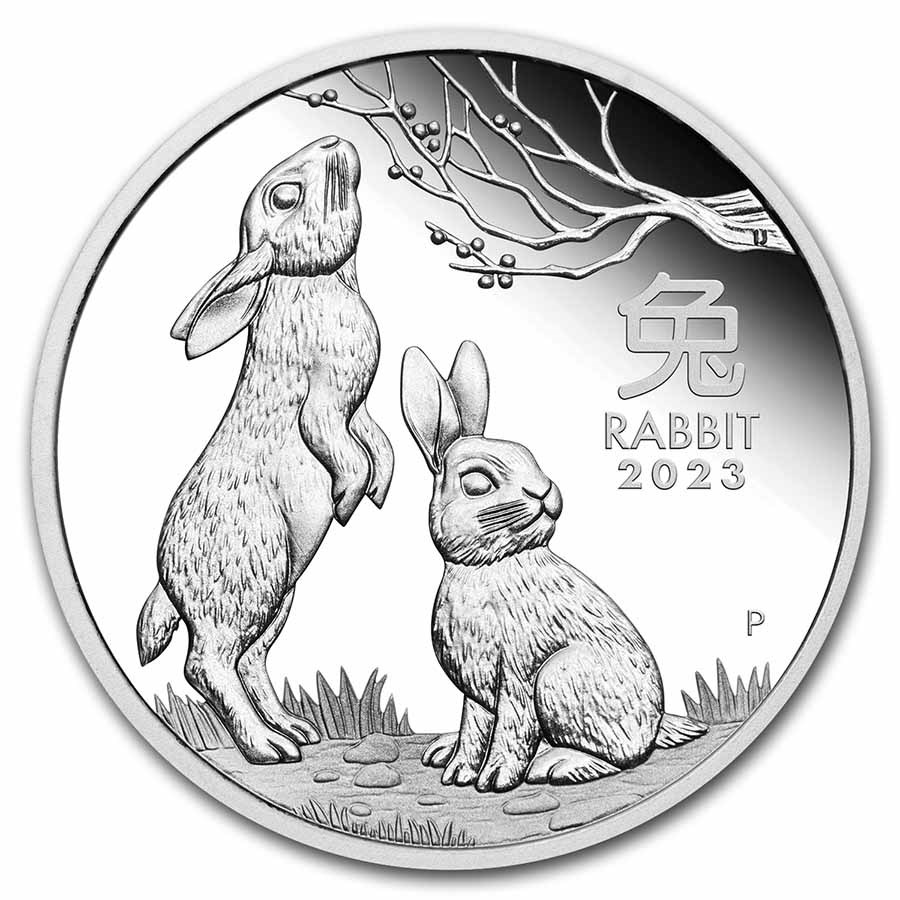 Lunar III 2 oz 2023 Rabbit proof year of the rabbit