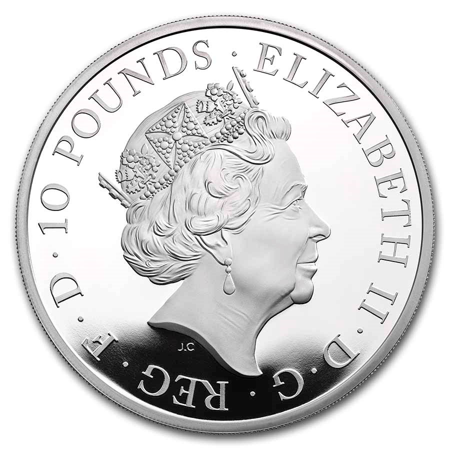 Tudor Beast Lion of England 10 oz 2022 -back Tudor Beast Lion of England 10 oz 2022 back