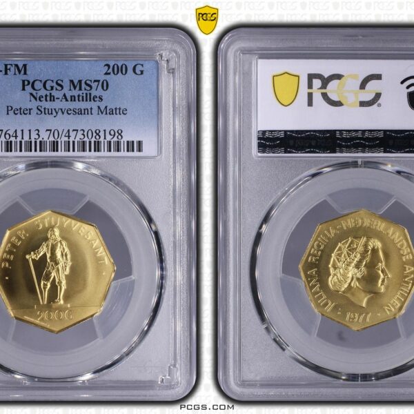 200 Gulden Peter Stuyvesant Matte PCGS MS70