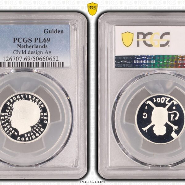 zilveren 1 gulden 2001 Loeki PCGS PL69