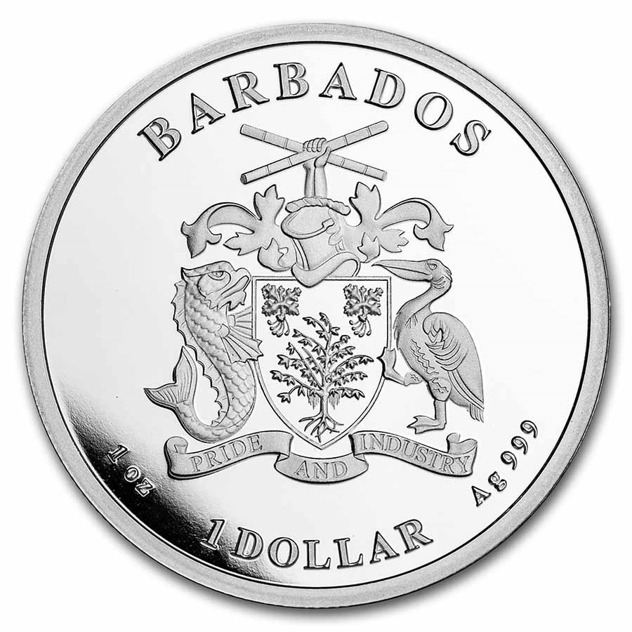 Barbados Octopus 1 oz 2023 back 101munten Barbados Octopus 1 oz 2023