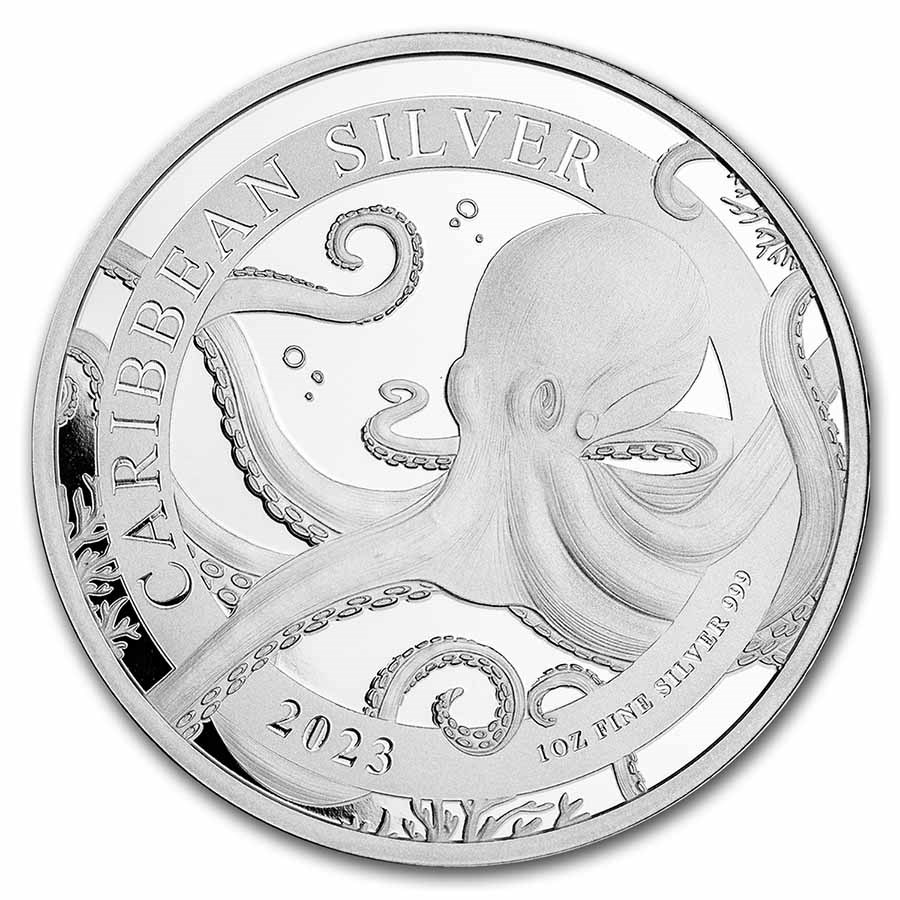 Barbados Octopus 1 oz 2023 front 101munten Barbados Octopus 1 oz 2023
