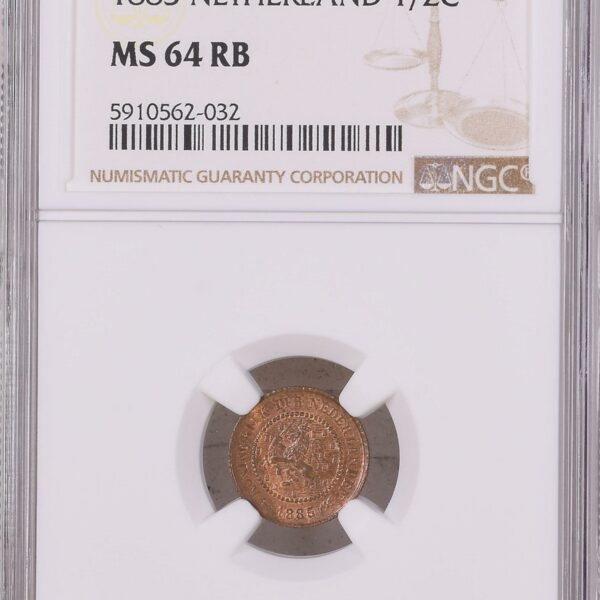 1/2 cent cent 1885 MS64 RB (red brown) ngc
