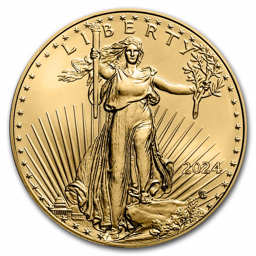 gouden american eagle 0.5 oz 2024-front gouden american eagle 1/2 oz 2024