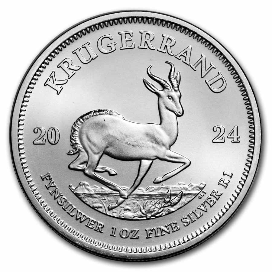 krugerrand 1 oz zilver 2024 -front krugerrand 1 oz 2024