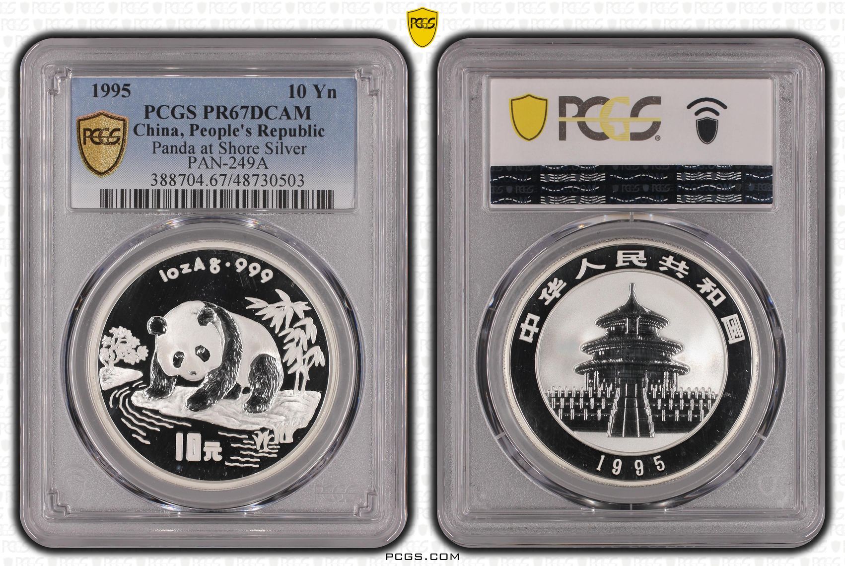 Panda 1 oz 1995 Panda at Shore PCGS PR67 DCAM Panda 1 oz 1995 Panda at Shore PCGS PR67 DCAM