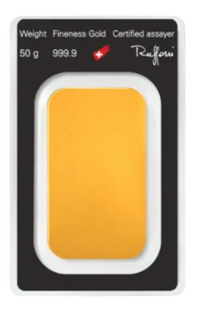 Argor Heraeus 50 gram goudbaar back 101munten 50 gram goudbaar Argor