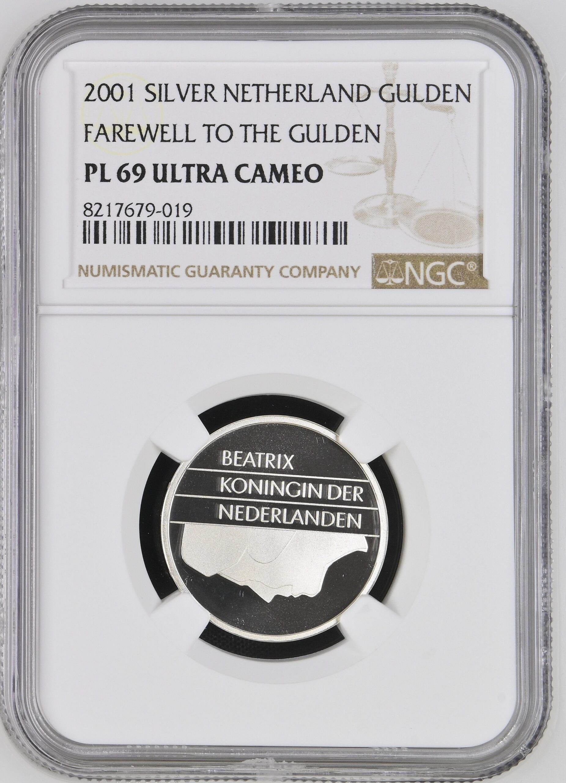 Zilveren 1 gulden 2001 PL69 UCAM NGC Zilveren 1 gulden 2001 PL69 UCAM NGC