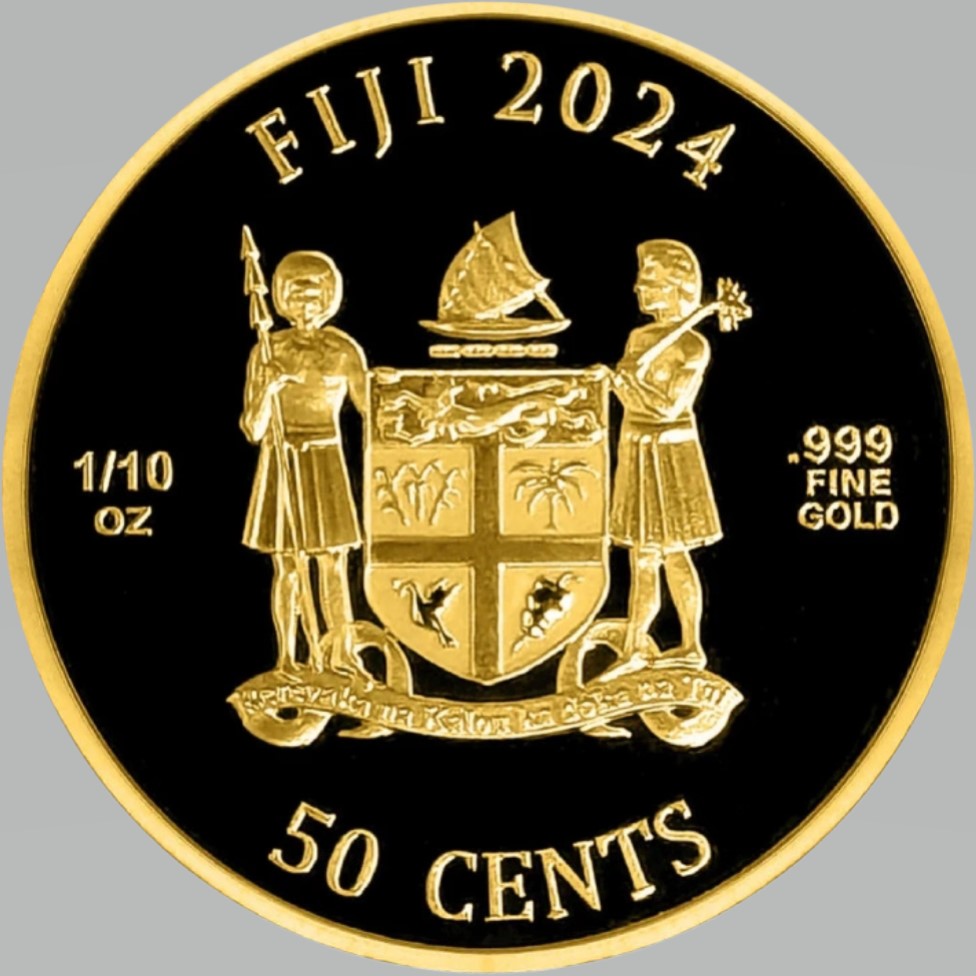 Gouden Fiji Cats 0.1 oz 2024 prooflike back 101munten Gouden fiji cats