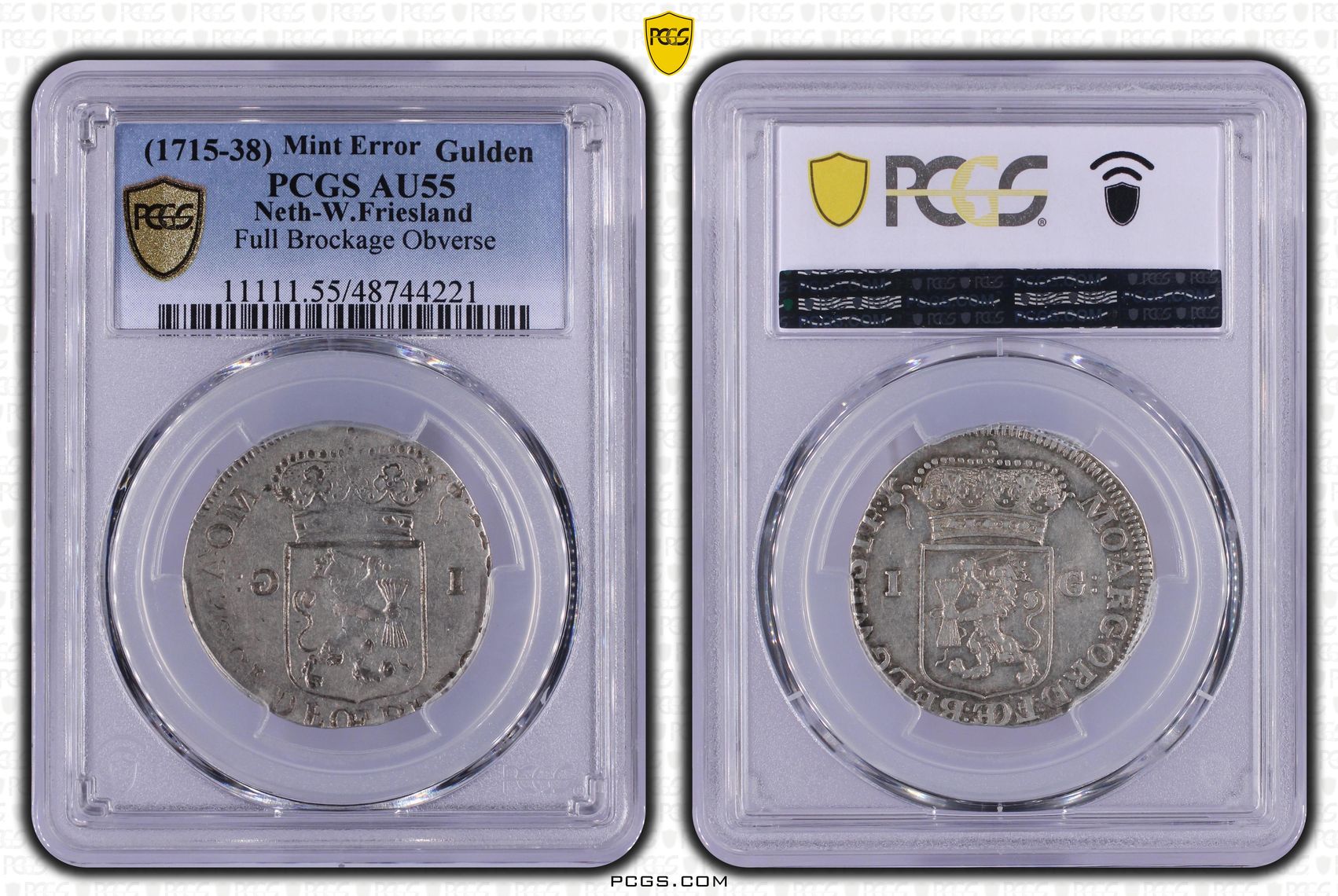 Umlg0Mh55UarCLTbUJyUMQ Provincie W.Friesland misslag 1 gulden (1715-1738) generaliteits PCGS AU55