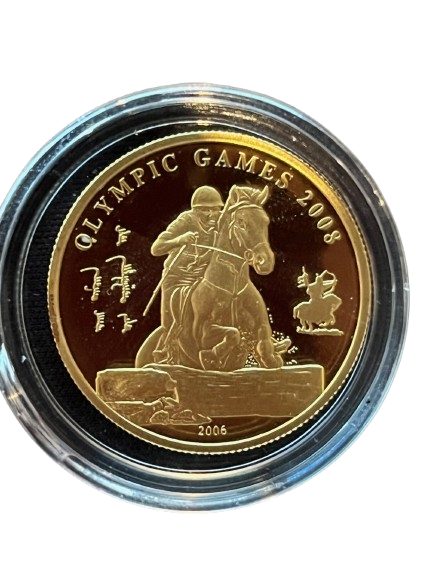 Gouden Mongolië 1/4 oz 5000 Terper 2006 Olympic Games 2008