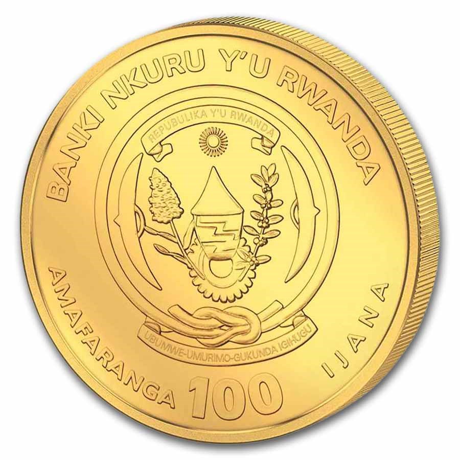 Gouden Rwanda Lunar Horse 0.12oz 2026 back 101munten Gouden Rwanda Lunar Horse 1/12 oz 2026