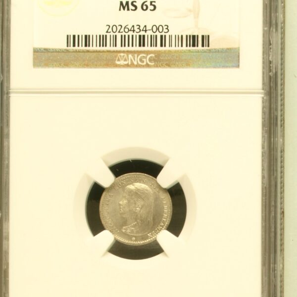 Koningin Wilhelmina 10 cent 1892 MS65 NGC