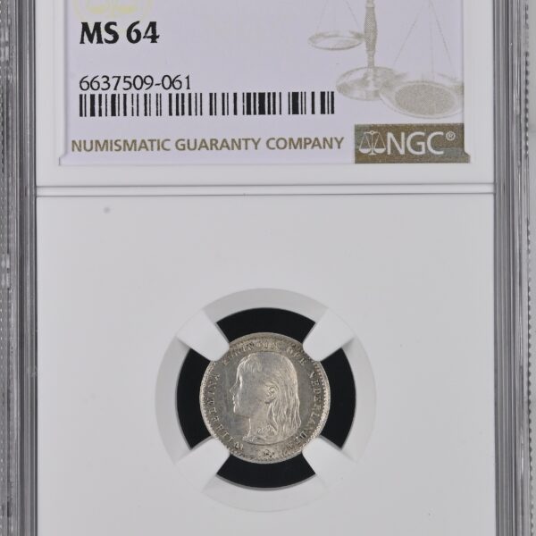 Koningin Wilhelmina 10 cent 1895 NGC MS64