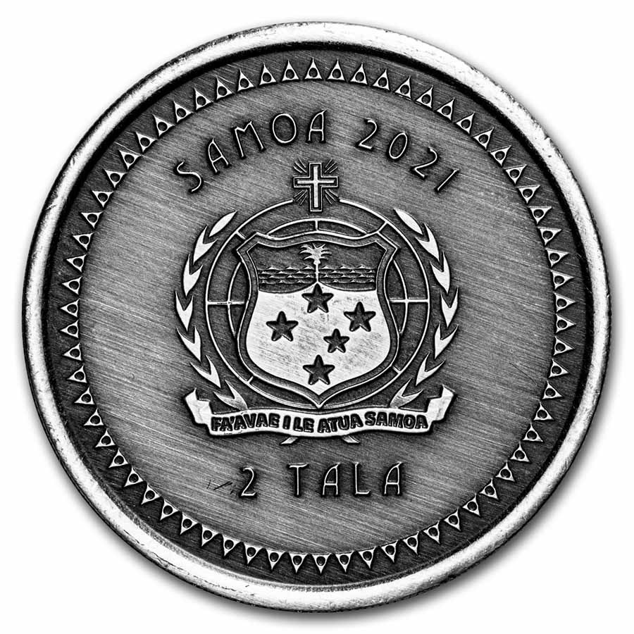 Samoa Pacific Mermaid 1 oz 2021 AF back 101munten Samoa Pacific Mermaid