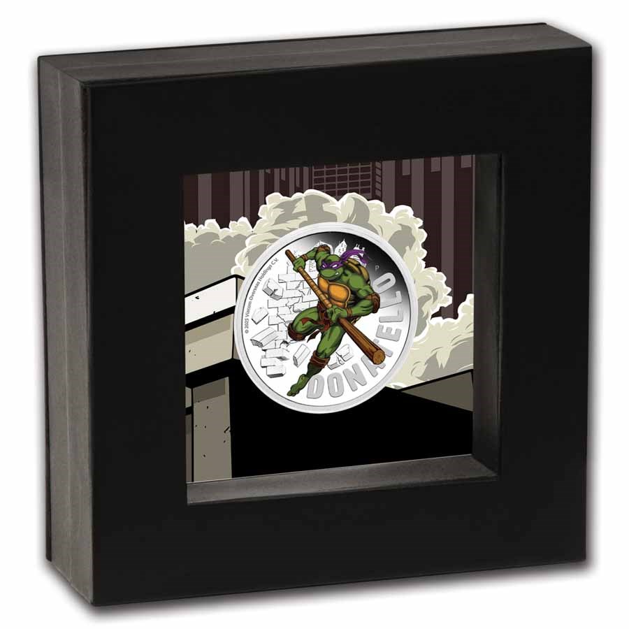 Tuvalu Teenage Mutant Ninja Turles Donatello PP 1 oz 2025 Box open 2025 Tuvalu Teenage Mutant Ninja Turtles Donatello 1 oz 2025