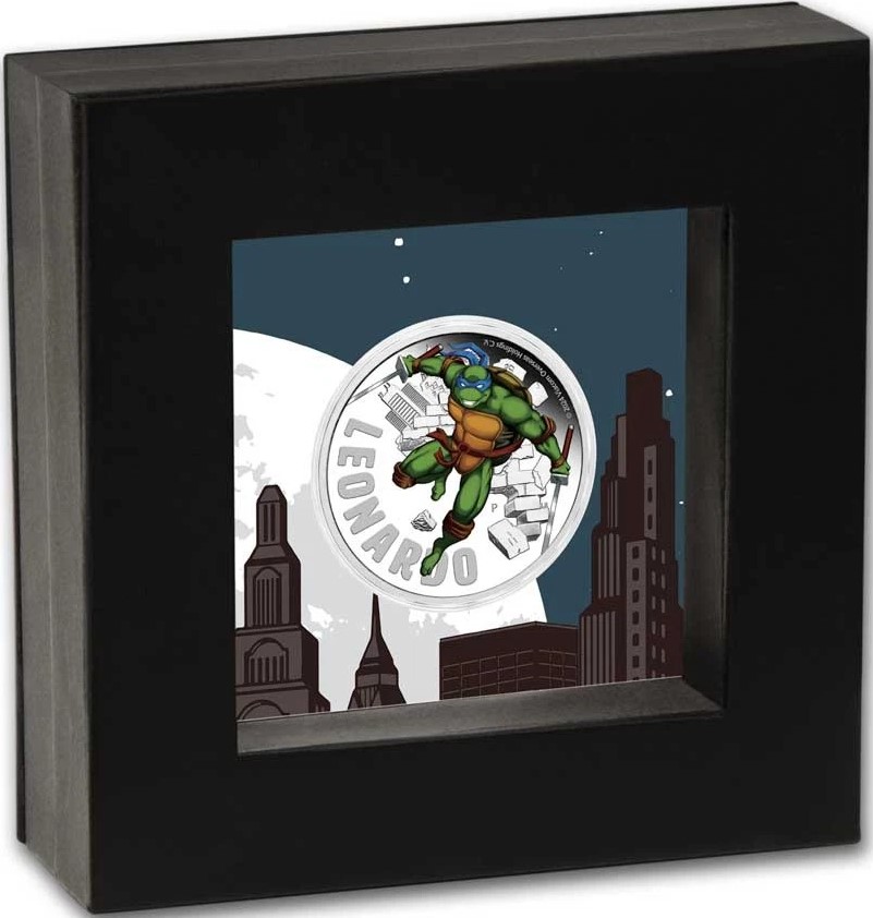 Tuvalu Teenage Mutant Ninja Turtles Leonardo PP 1 oz 2024 box open Tuvalu Teenage Mutant Ninja Turtles Shredder 1 oz 2024