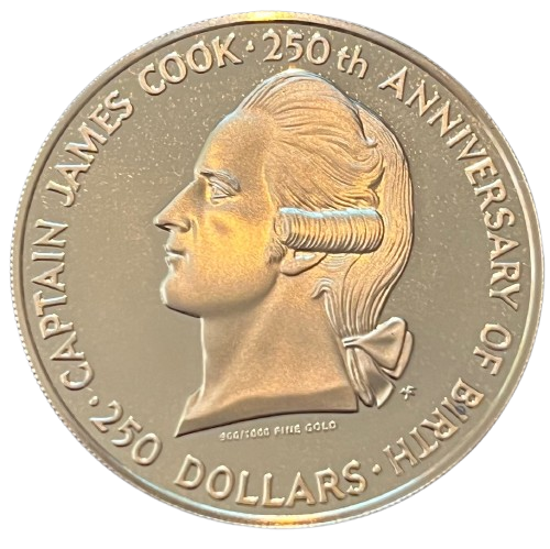 Gouden Cook Islands 1978 munt - James Cook 250th Anniversary